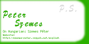 peter szemes business card